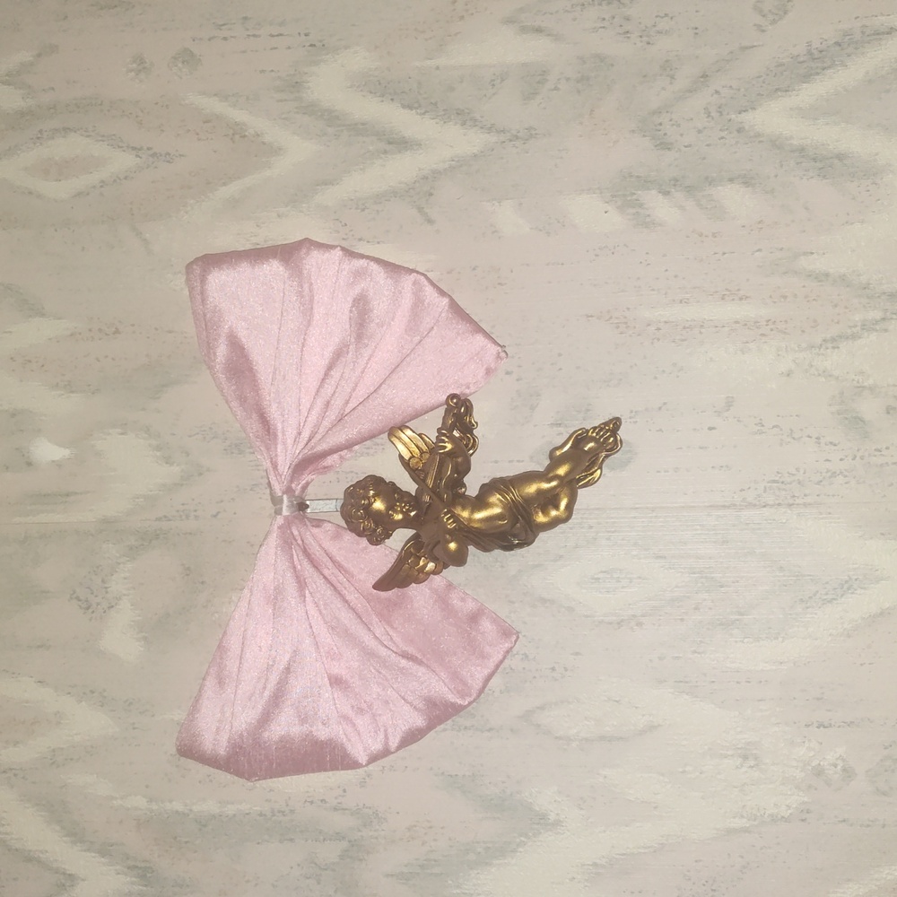 Set of 4 golden color mini angels cherubs wall decor